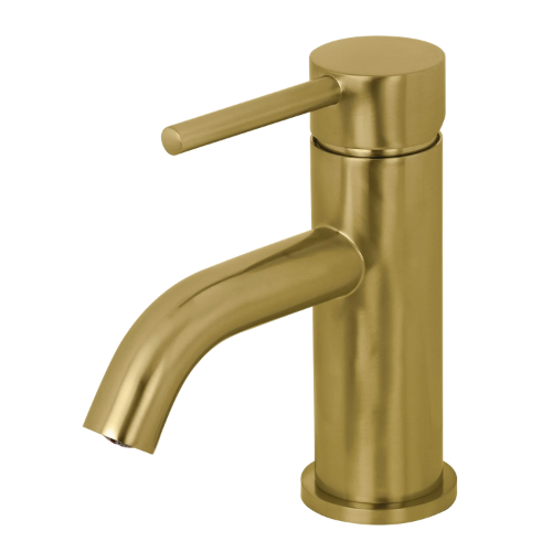 Licos Concord One-Handle 1-Hole Bathroom Faucet with Push Pop-Up Drain, Brushed Brass