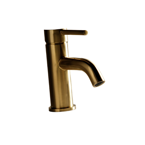 Licos Concord One-Handle 1-Hole Bathroom Faucet with Push Pop-Up Drain, Brushed Brass